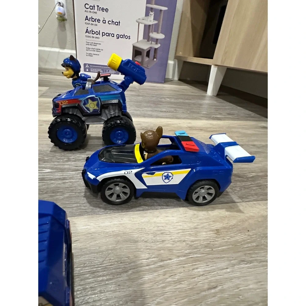 Retro Paw Patrol Chase Police Cruiser Vehicle Lot 4pc Set Monster Truck Race Car